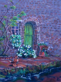 Brugge - door and duck - pastels- IMG_3711 copy