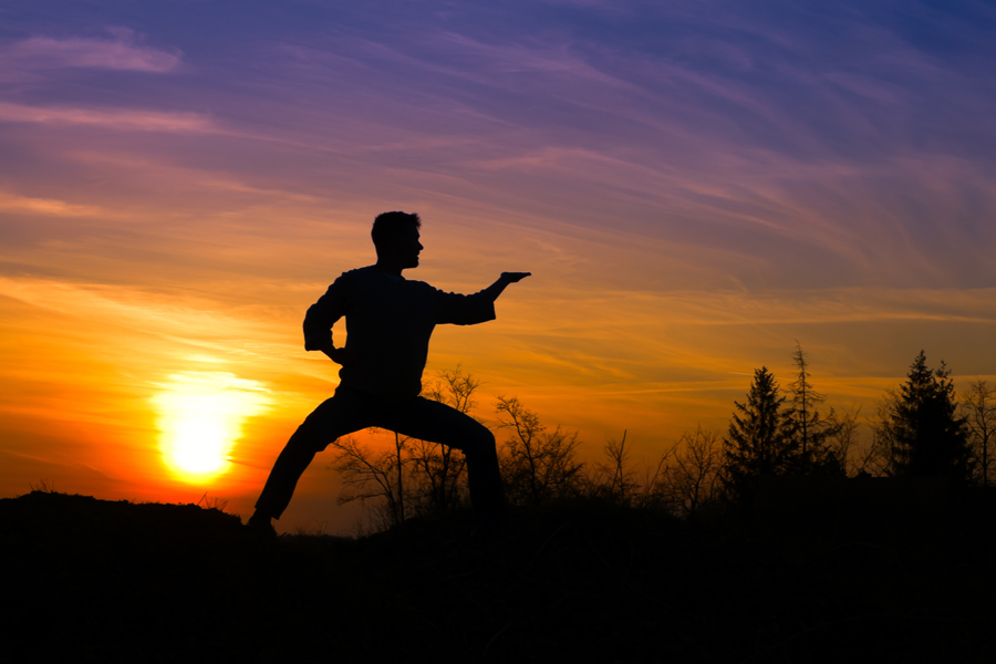 martial arts - man on beach- small - shutterstock_54077647