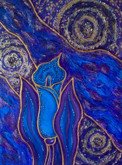 When angels walk the earth - blue calla- small size