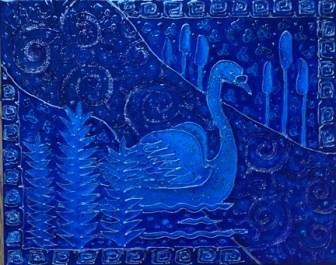 Blue swan - small size IMG_3409