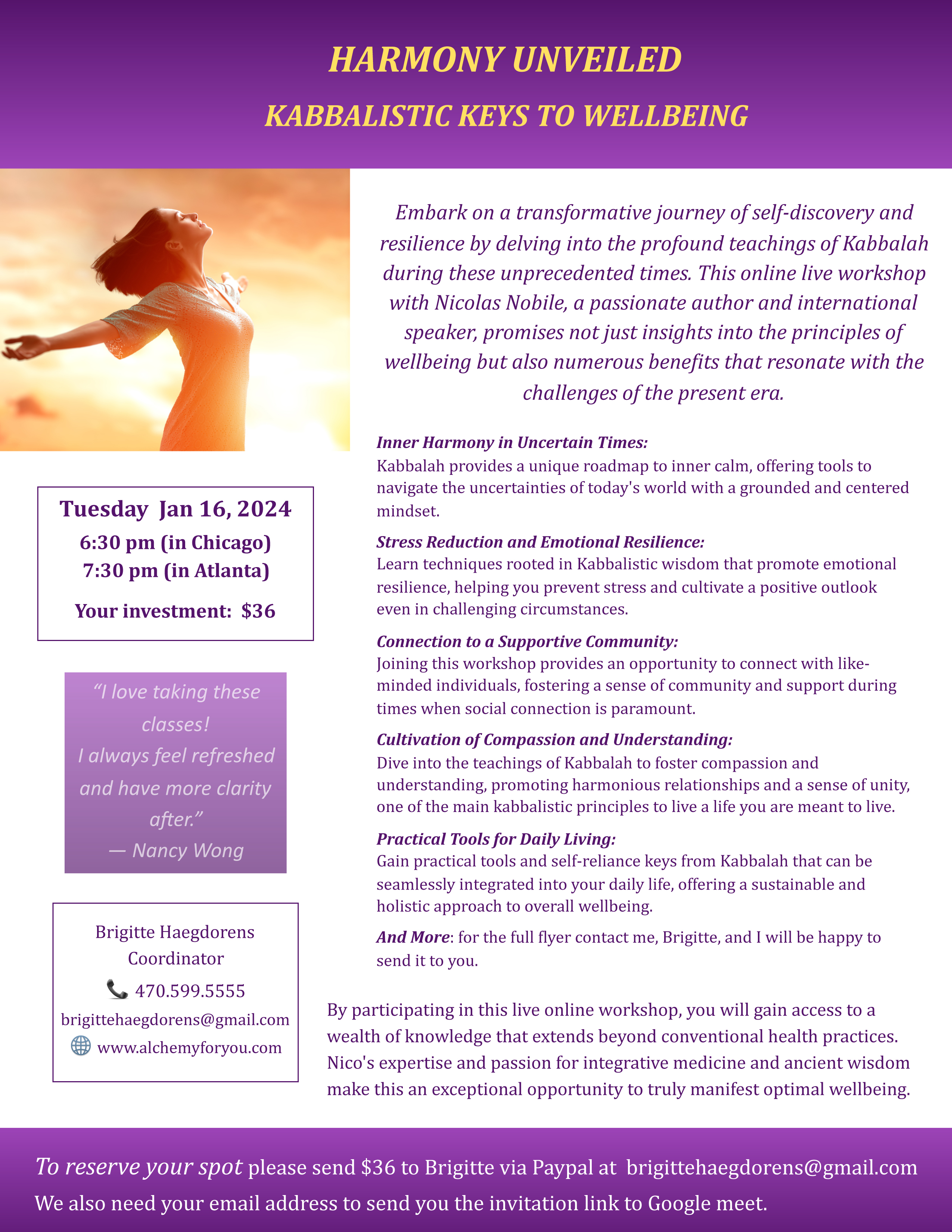 Facebook $36 Kabbalah Online class Jan 16, 24