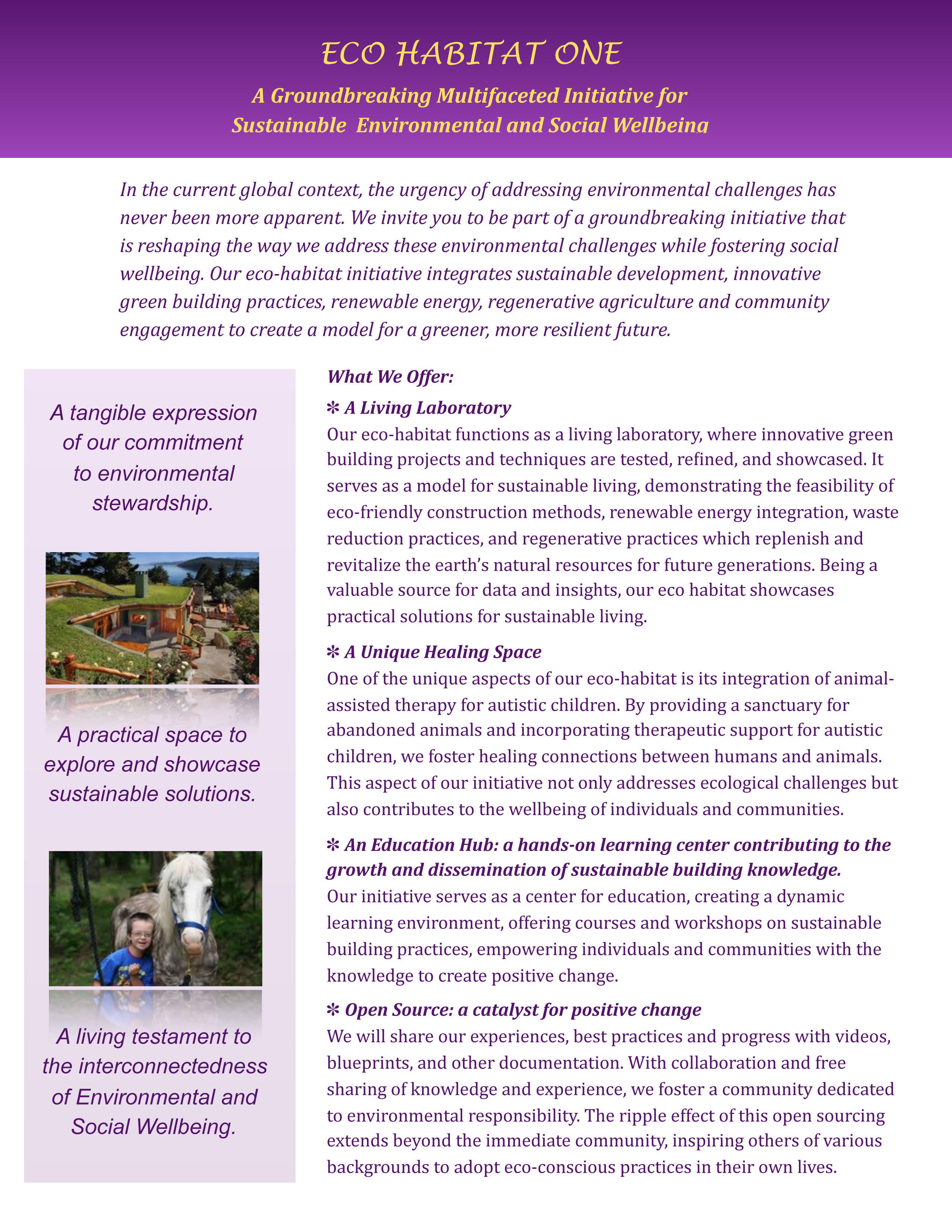 Eco Habitat ONE - new text with images - 2/19/24 copy